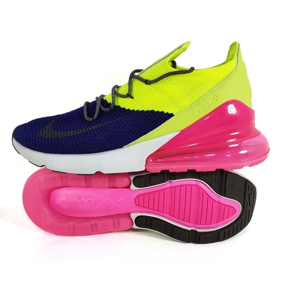 Nike Other - Nike Air Max 270 Flyknit Shoes Purple Volt Pink